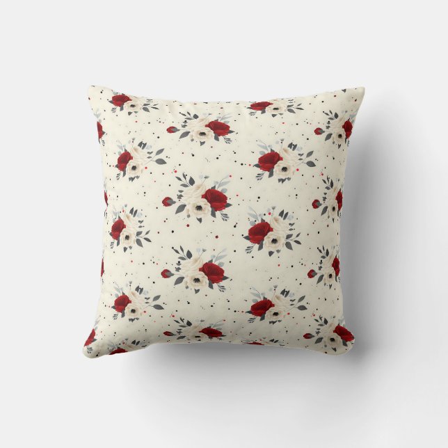 Elegant Färgrik Stilren Romantisk Blommig Chic Kudde (Baksida)