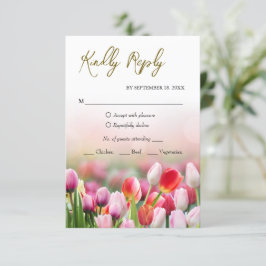 Elegant färgrik tulpanblomma RSVP-kort OSA Kort