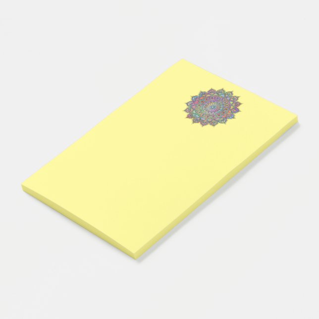Elegant Färgstark Mandala Indien Stil 1 Post-it Block (Vinklad)