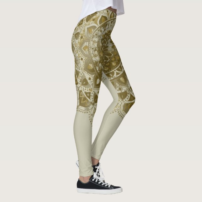 Elegant Färgstark Mandala Indien Stil 4 Leggings (Höger)