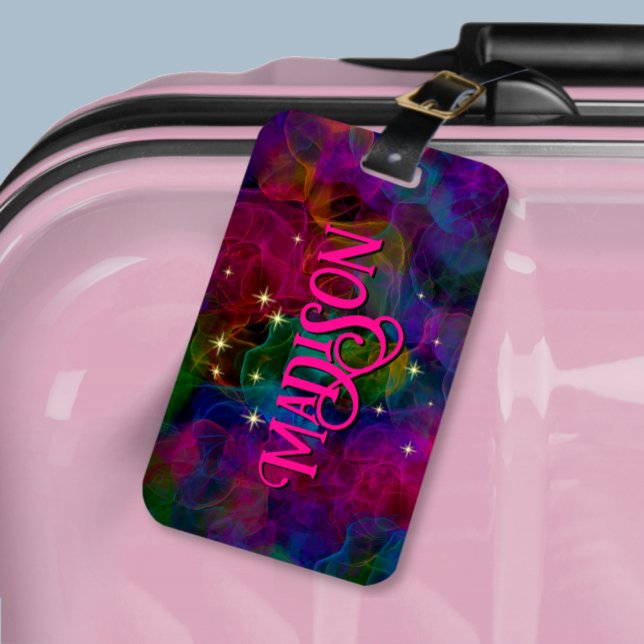 Elegant: färgstarka gnistor rökmonogram bagagebricka (Skapare uppladdad)