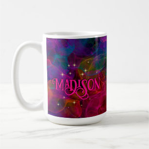 Elegant: färgstarka gnistor rökmonogram kaffemugg