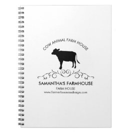Elegant Farm Cow Silhouette Anteckningsbok