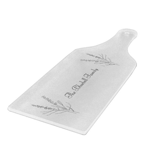 Elegant Farm Floral Flowers Text Cutting Board (Hörn)