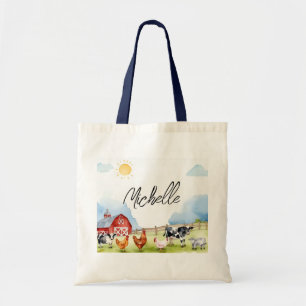 Elegant Farmhouse Red Barnyard Farm Animal Anpassn Tygkasse