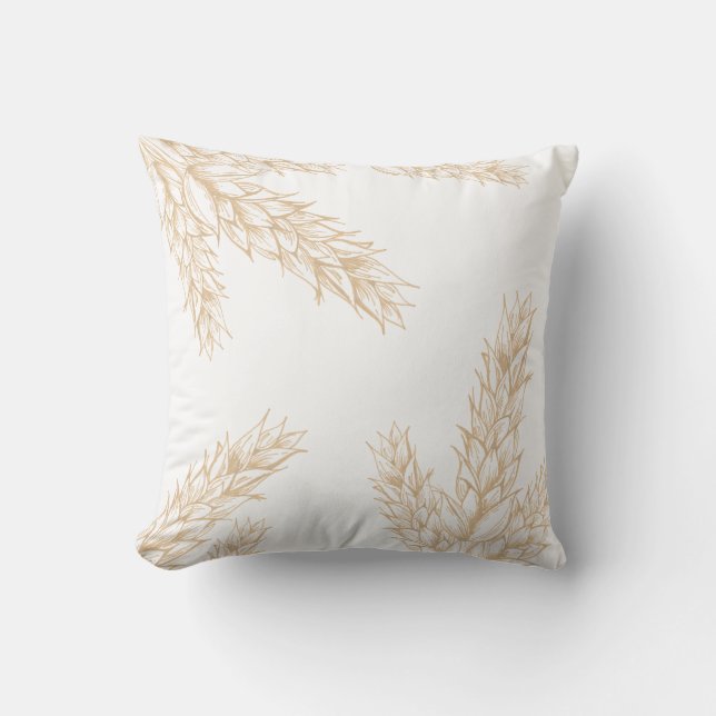Elegant Farmhouse Wheat Stalks Kudde (Framsida)