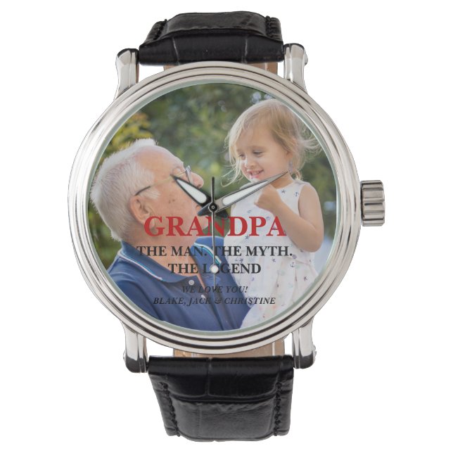 Elegant Far's Day Photo Watch Gift Armbandsur (Framsida)