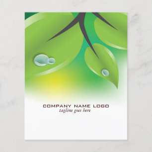 Elegant Färsk Grönt Blad Design Flygblad