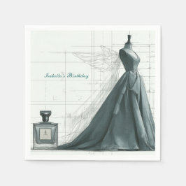 Elegant Fashion Birthday Napkins – Perfume & Gown Pappersservett