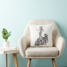 Elegant Fashion Lady Silhouette Linje Art Kast Kud