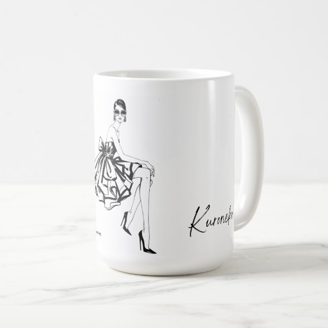 Elegant Fashion Sketch Mug Kaffemugg (Framsida höger)
