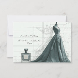 Elegant Fashion Thank You Card – Gown & Perfume Tack Kort