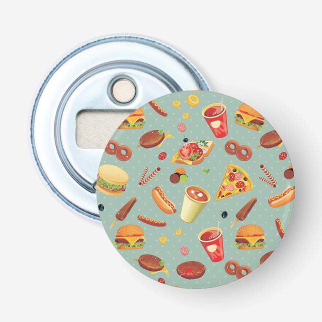 Elegant Fast Food Mönster Flasköppnare (Framsidan)