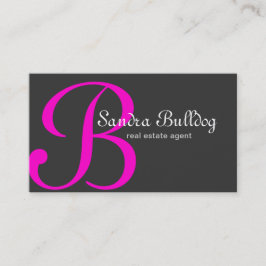 Elegant fastighetPink. för yrkesmässig Monogram Visitkort