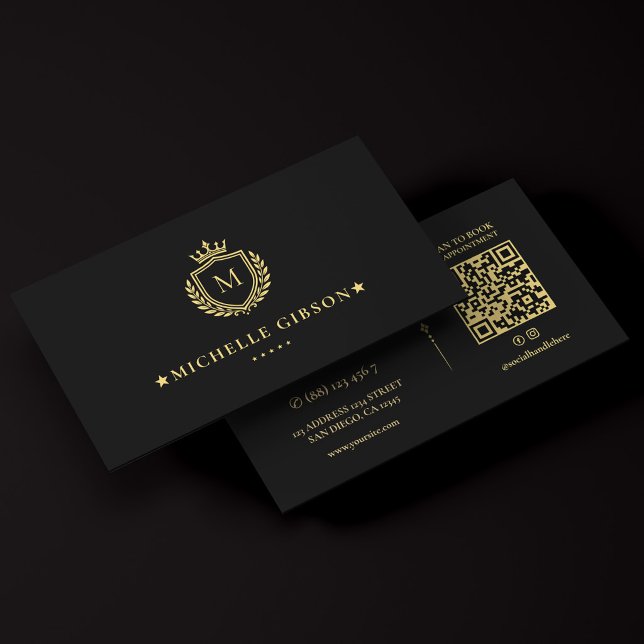 Elegant fastighetsmäklare Fastighetsmonogram Kröni Visitkort (Elegant Realtor Real Estate Monogram Crest Crown Business Card
)