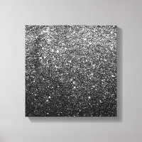 Elegant Faux Black Glitter