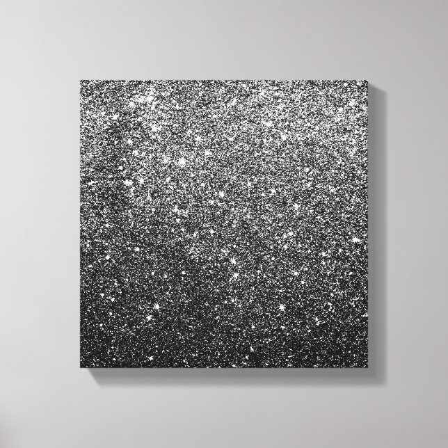 Elegant Faux Black Glitter Canvastryck (Framsida)