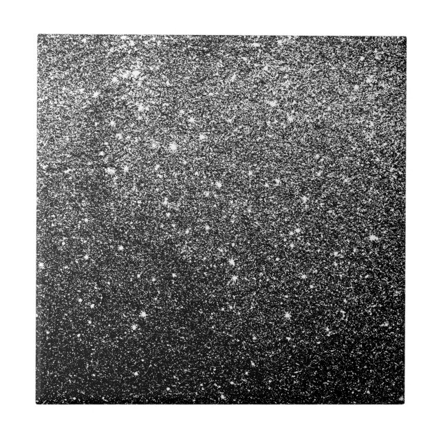 Elegant Faux Black Glitter Kakelplatta (Framsidan)