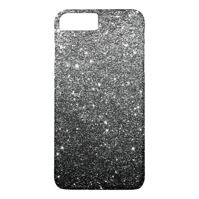Elegant Faux Black Glitter Luxury Case-Mate iPhone Skal (Baksida)