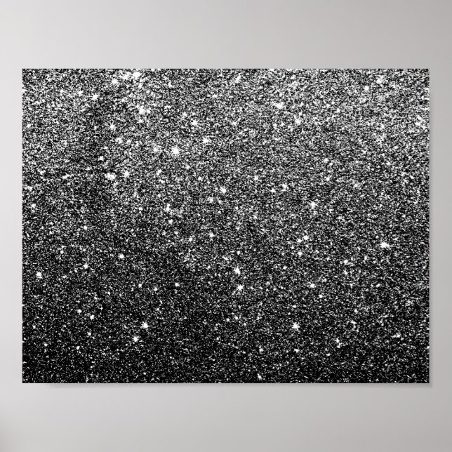 Elegant Faux Black Glitter Poster (Framsidan)