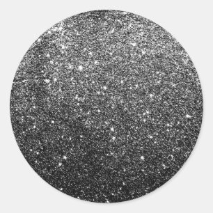 Elegant Faux Black Glitter Runt Klistermärke