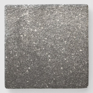 Elegant Faux Black Glitter Stenunderlägg