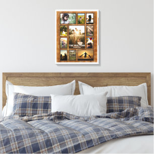 Elegant Faux Bronze White Ram Family Collage Canvastryck