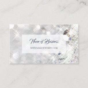 Elegant FAUX Diamond White Glitter Gnistra Visitkort