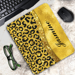 Elegant faux faux glitter-djur Monogram Musmatta