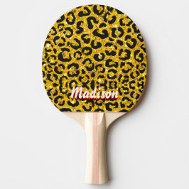 Elegant faux faux glitter djurtryck 3D Monogram Pingisracket