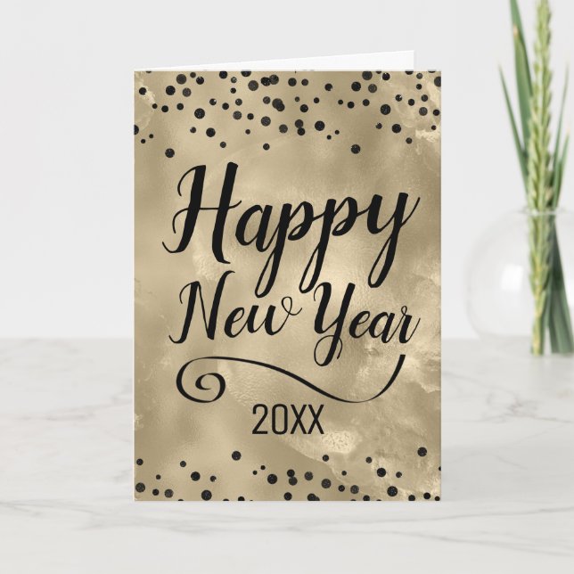Elegant Faux Foil Gott nytt år Helgkort (Framsida)