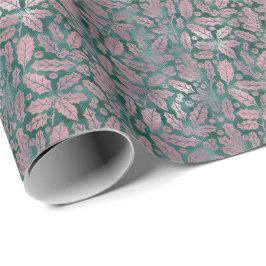 Elegant Faux Foil jul Play Botanicals Presentpapper