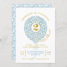 Elegant Faux Foil Lacy Balloon 2:a födelsedagen Pa