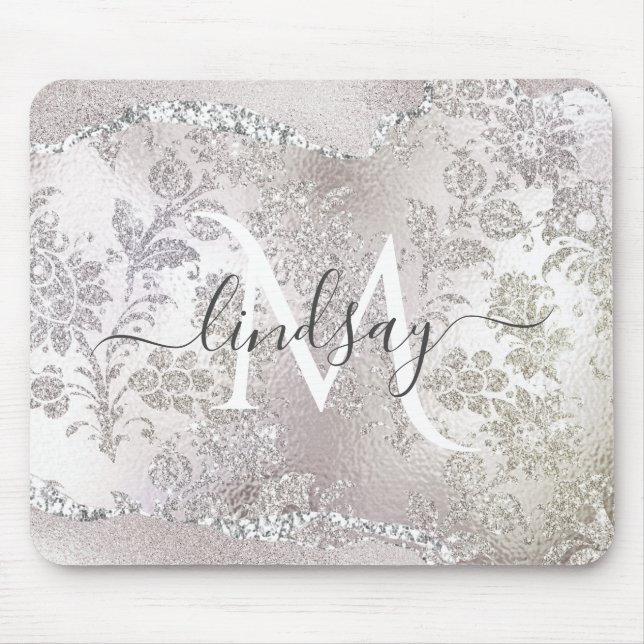 Elegant Faux Foil Monogram Musmatta (Framsidan)