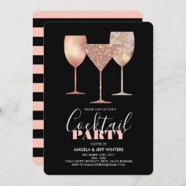 Elegant Faux Glitter Cocktail Party Inbjudningar