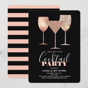 Elegant Faux Glitter Cocktail Party Inbjudningar