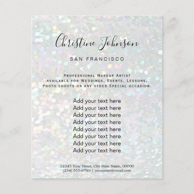 elegant faux gnistra effekt skönhetssalong flygblad (Framsidan)