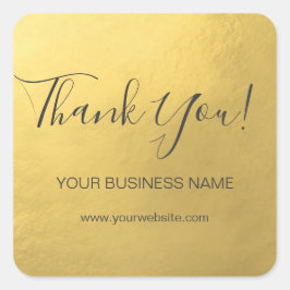 Elegant Faux Gold Foil Business Tack Labels Fyrkantigt Klistermärke