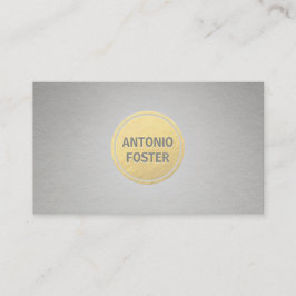 Elegant Faux Gold Foil Circle Grått Papper Designe Visitkort