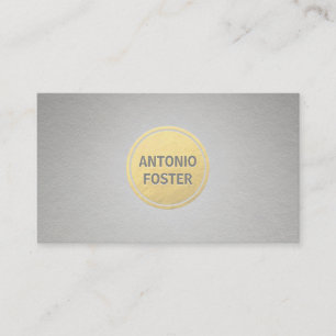 Elegant Faux Gold Foil Circle Grått Papper Designe Visitkort