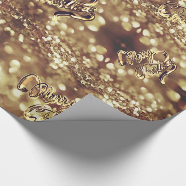 Elegant Faux Gold Foil Script Chic jul Presentpapper (Hörn)