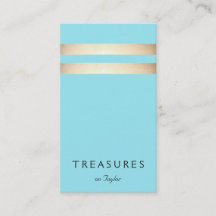 Elegant Faux Gold Foil Stripe Turcos Blue