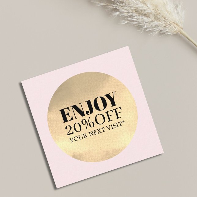 Elegant Faux Golden Ro Salon Coupon Rabattkort (Skapare uppladdad)