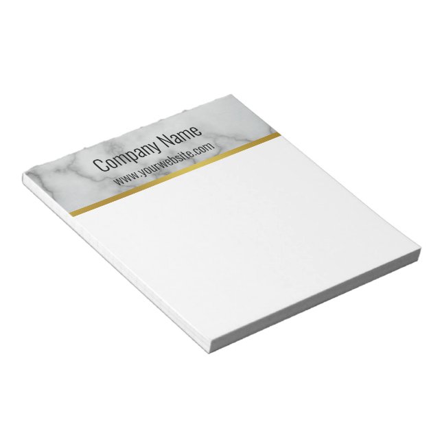 Elegant Faux Grått Marble Business Text-mall Anteckningsblock (Vinklad)