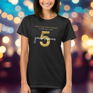 Elegant Faux Guld 5-årsåterförening T Shirt