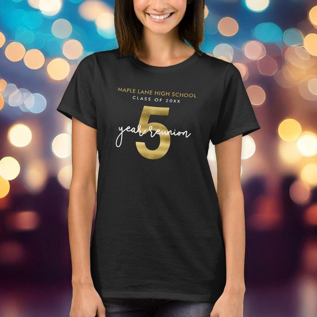 Elegant Faux Guld 5-årsåterförening T Shirt (Skapare uppladdad)