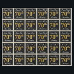 Elegant, Faux Guld 70:e födelsedagen   eget namn Presentpapper<br><div class="desc">Denna enkla och eleganterna pappra utformning har ett personlig som "Namn-här's 70:e födelsedag" (med "70:e" som har ett utseende som liknar guld i utseende) i en kvadrat med svart färgad med en enkel gräns-kontur. Namn är i en elegant som är skript som liknar den vita färgaden och kan anpassas. Att...</div>