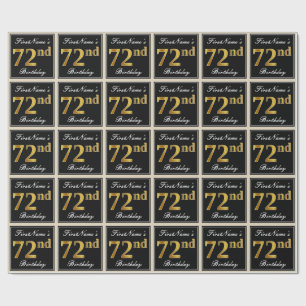 Elegant, Faux Guld 72:a födelsedagen + eget namn Presentpapper