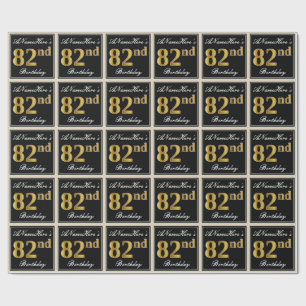 Elegant, Faux Guld 82:a födelsedagen + eget namn Presentpapper
