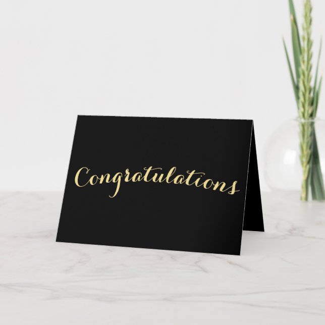 Elegant Faux Guld Black Grattiss Card Tack Kort (Framsida)